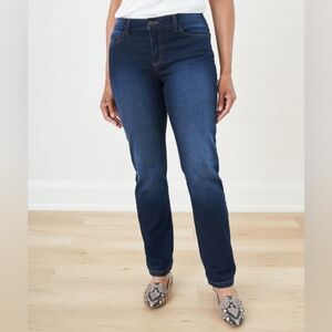 CLEO Petites Straight Leg Jeans Dark Wash Denim Classic 5-Pocket 4P
